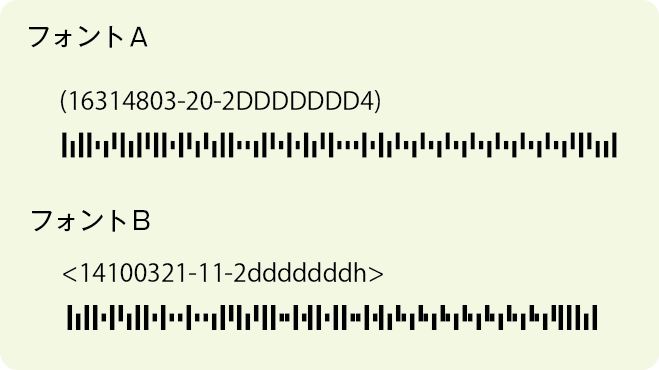 カスタマバーコード　フォントコード