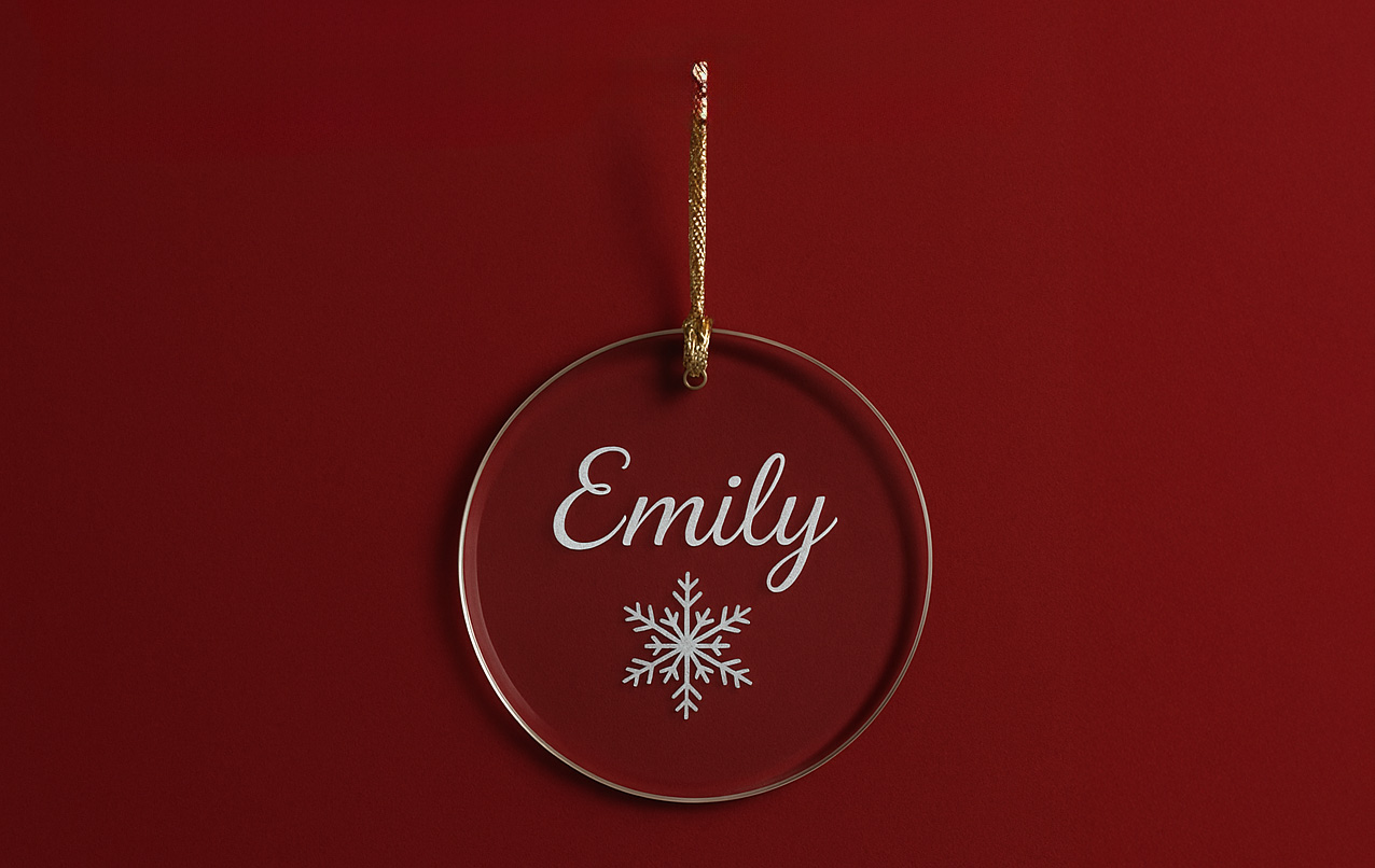 クリスマスにおすすめ！ガラス刻印オーナメント