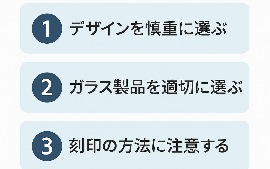 ガラス刻印で失敗しないための3つのコツ